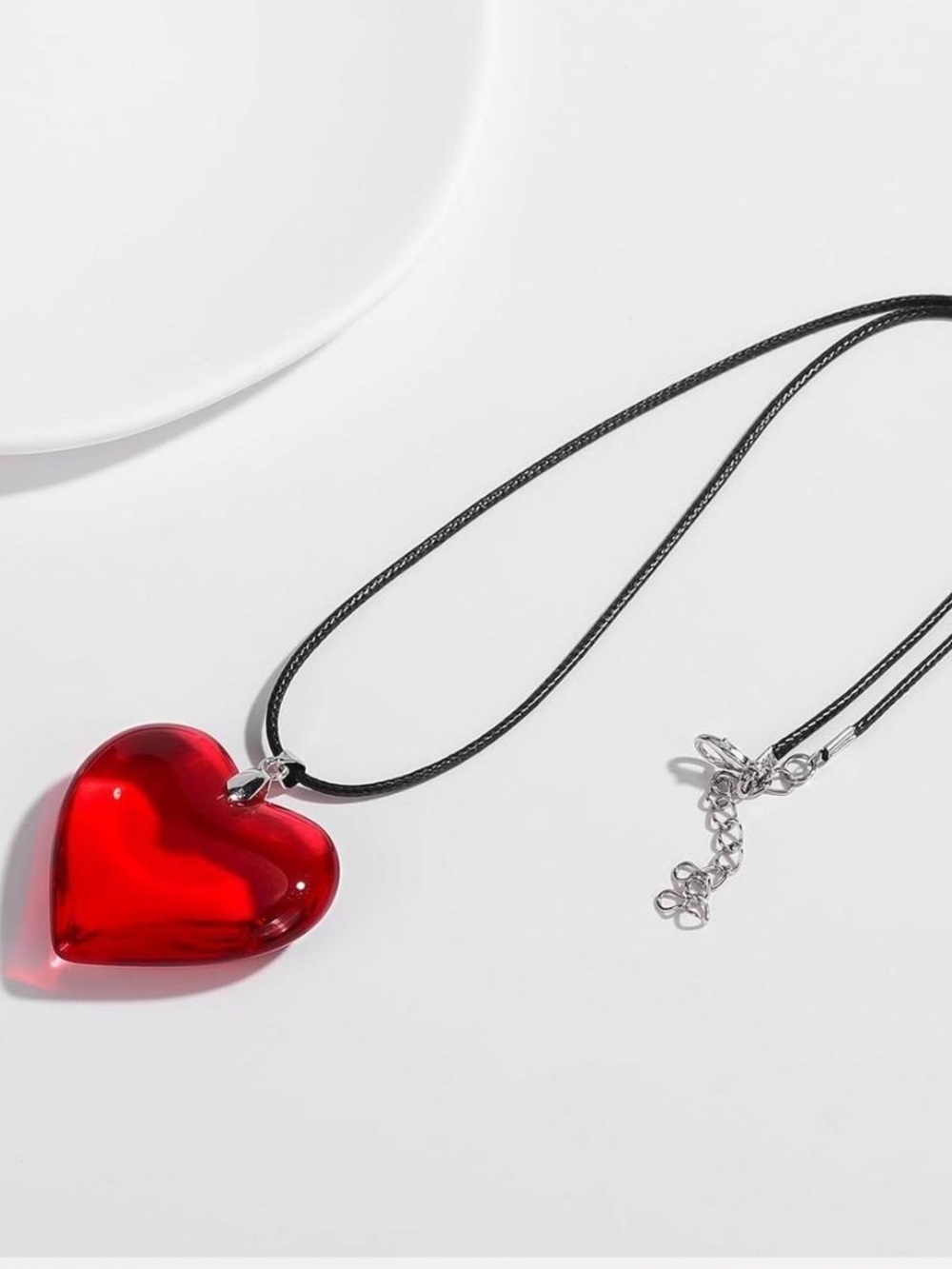 red heart statement necklace